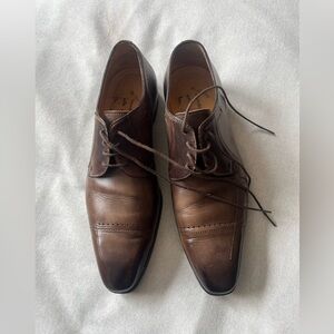 Elegant Brown Leather Men's Shoes, size 9 US , good condition, made in Italy